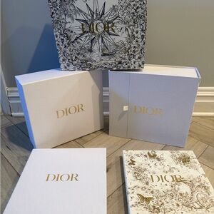 Dior White and Gold Signature 5 Gift Boxes